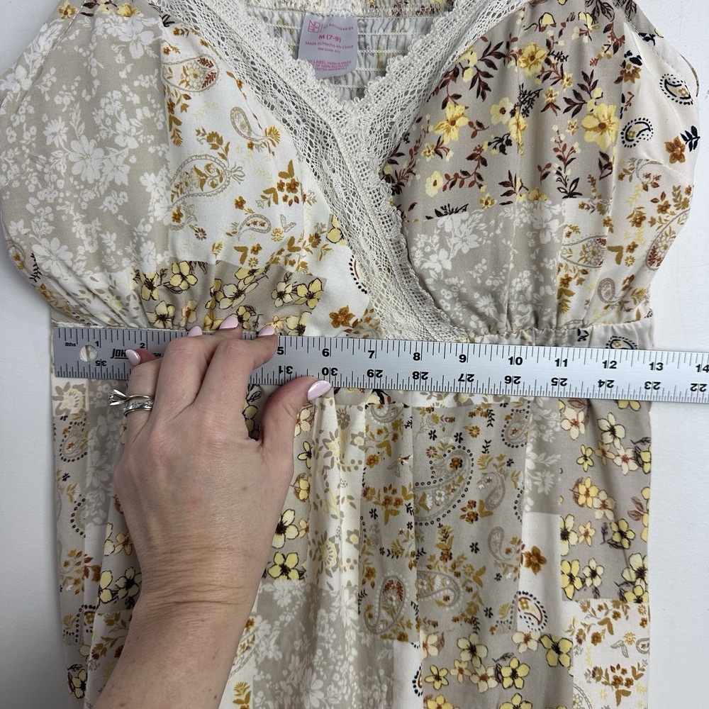 Y2K No Boundaries Smocked Floral Babydoll Top Cottagecore M Aystemtrical Fairy - Picture 9 of 11